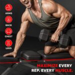PowerMax Fitness PUB-96 Adjustable Weight Bench for Home Gym with Resistance band | 150KG Max Load | Multi-Purpose Flat Incline Decline (FID) Bench | Strength Training Exercise Workout | Steel Frame - Image 6