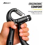Boldfit Adjustable Hand Grip Strengthener, Hand Gripper With Counter for Men & Women for Gym Workout Hand Exercise Equipment for Forearm, Finger Exercise Power Gripper - 60kg,Alloy Steel,Black - Image 4