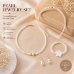 4 Piece Pearl Jewelry Set for Girls | Pearl Hair Band, Necklace, Bracelet & Earrings Set | Kids Fashion Accessories for Wedding, Birthday Party, School Functions & Special Occasions - Image 2