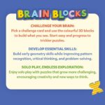 Skillmatics Brain Blocks, 3D Early STEM Building Blocks Game for Kids, Shapes, Balance & Pattern Play, 3 Levels of Challenge Cards, Screen-Free Learning Toy, Gift for Boys & Girls Ages 4, 5, 6, 7 - Image 8