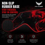 WAR HAMMER GX1050 Extended Size Gaming Mouse Pad| Stitched Edges| Non-Slip Rubber Base|Computer Laptop|Keyboard Mouse Pad for Office & Home (Extended XL, Red/VRR) - Image 5