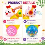 PLUSPOINT Press & Go Musical Caterpillar Toy for Kids | Friction Powered Crawling Toy with Music, Rattle Bead Wheel & Flexible Body | Push and Go Educational Toy for Babies & Toddlers 12+ Months - Image 8