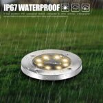 Solar LED Ground Lights for Outdoor Garden & Pathway | Stainless Steel Waterproof Solar Floor Lights with Automatic On/Off Sensor | Energy Efficient Lawn, Driveway & Landscape Lighting | pack-4 - Image 6