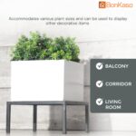 BonKaso Square (Pack of 8) Metal Plant Stand for Balcony & Garden (25.4x 25.4 x 12.7 cm) | Flower Pot Holder for Indoor & Outdoor Use | Decorative Planter Stand for Living Room & Home Decor- Black - Image 4