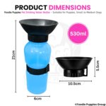 Foodie Puppies Portable Dog Water Bottle, (530ml,18Oz) Color May Vary | Leak-Proof Easy Squeeze Pet Water Dispenser with BPA-Free Drinking Cup | Walking, Hiking, Travel & Road Trips - Image 3