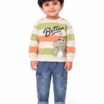Krishn Creations Kids Clothes for Boys | Printed Cotton Full Sleeves Sweatshirt and Denim Pants Clothing Set | Casual Baby Boy Dress