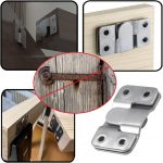 ROLLYWARE ® Flush Mount Bracket with Screws Hanging Buckle Kit, Interlocking Heavy Duty Photo Frame Hook, Furniture Connector for 100lb Picture Hangers Art Gallery Wall Mount Hardware (4) - Image 3