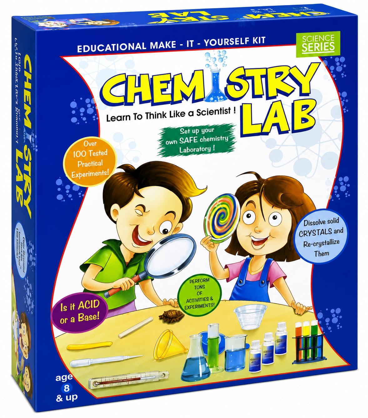 715gWn7RFLL._SL1337_.jpg Science Experiment Kit for Kids Age 8+, STEM Educational Toy with 100+ DIY Activities, Learning & Discovery Gift for Boys and Girls (Chemistry Lab) - Image 1