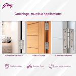 Godrej Door Hinge| 3 inch x 12 Gauge | 6 pcs | Kabza Suitable for Windows, Wardrobes & Cabinets | Thickness Upto 2.5 mm | Premium Satin Finish Door-Hardware - Image 4