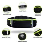 GORWRICH Running Belt with Waterproof Adjustable Elastic Strap, Sweatproof waistpacks with Large Capacity, Perfect for Running and Outdoor Activities, Black, One Size, Sports - Image 2