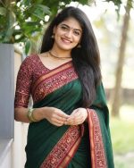 Woven Kanjivaram Silk Blend, Pure Silk Saree (Mustard) - Image 2