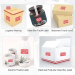 GLUN® Fragile Stickers Roll 60x40 mm, Paper Care Warning Stickers 300 Labels, Strong Adhesive Red Fragile Labels with for Shipping Packing of Goods and Moving - Image 2