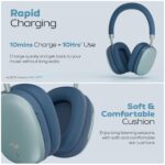 Zebronics Silencio 200T Wireless Headphones, Hybrid ANC 48dB, Upto 100Hrs Playback, 40mm Drivers, Dual Mic ENC, BT v6.0, Gaming Mode, Dual Pairing, Touch Controls, App Support, AUX, Blue - Image 8