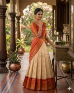ZITON Women Indian Traditional Kanjivaram Silk Pure Zari Weaving Lehenga Choli and Work Dupatta With Blouse - Image 6
