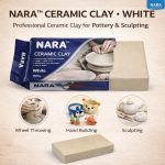 NARA Ceramic Clay for Pottery, Hand Sculpting, Wheel Throwing & Ceramic Art Projects – Soft, Sculpting & Natural Clay, Natural Kiln-Fire Clay for Artists & Hobbyists – 500g - White - Image 2