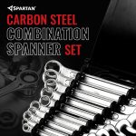 SPARTAN 10-Piece Combination Spanner Set | Carbon Steel Wrenches 6mm–19mm | Open & Ring End Design | Chrome-Plated Rust-Resistant Tools for Home Maintenance & DIY Repair Use - Image 4