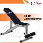 Life Line LB 311 Adjustable Gym Bench for Home | 8-Levels Flat, Incline & Decline Workout Bench with Leg Support | Full Body Strength Training Bench Press for Home Gym | Free Installation Assistance - Image 2