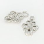 4 Pcs Buckle Suit Buttons Sewing Frog Closure Frog Toggle Button Tang Suit Button Skirt Hook Craft Buttons Buttons Decorative Frog Closure Cloak For Kurti Kurta Jacket Shirt Coat Blazer DIY Art & Craft. (SIlver Knitted CordFrog Button) - Image 4