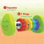 Imagimake Tummy Time Roller | Baby Toy for Infants | Non- Toxic| 3+ Months | 2-in-1 play & grow tummy time roller with 7 textured rainbow rings & squeaky sounds; BPA-free sensory toy - Image 4
