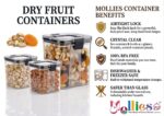 Mollies Premium Airtight Kitchen Storage Containers Set of 12 | Clear Plastic Food Organizers with Lids | 400ml, 700ml, 1100ml Combo for Dry Fruits, Snacks, Pulses & Candies | BPA-Free & Leakproof - Image 6
