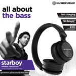 Nu Republic Starboy with 54 Hour Playtime,X-Bass® Technology,40mm Neodymium Drivers,Gaming Mode,Bluetooth V5.4,Dual Pairing,Dual Stereo,Type-C Fast Charging ENC Bluetooth Over Ear Headphones (Black) - Image 2