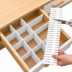 20 Pcs Adjustable Strips Interlocking Self Assembly Plastic Drawer Divider Storage Organizer - Grid Closet Partition Strips for Home, Office, Wardrobe, Cabinet (Multicolour)