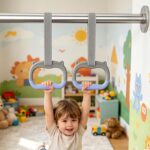 Pull Up Bar for Home for Kids, Gymnastics Equipment for Kids, Kids Hanging Rod for Height, Monkey Bar for Home for Kids, Kids Exercise Equipment for Home, 1.45 Meters Length Adjustable Gray Rings - Image 7