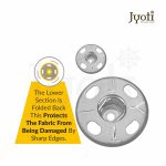 Jyoti Snap Fastener (10 Sets of Size 3 / 12mm of Brass Material in Nickel Finish) Metal Thickened, Rust Proof Sewing Buttons, Used for Leather Craft/Canvas/Jeans/Jackets/DIY Items - Pack of 5 Cards - Image 5
