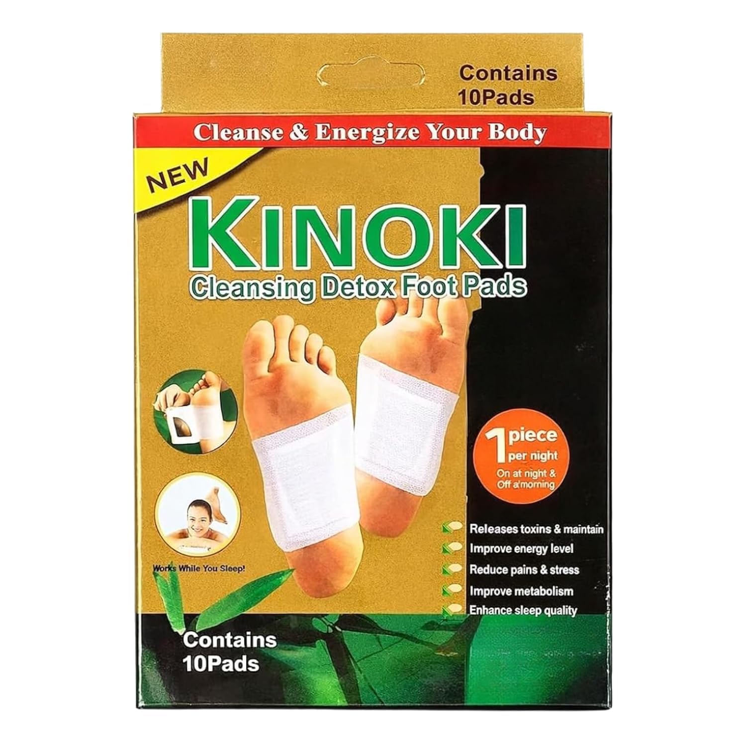 7170bf35UL._SL1500_.jpg Kinoki Foot Patch Pads, Herbal Foot Care Detox Pads with Natural Ingredients, Easy Stick Sleep Patches for Foot Comfort, Relaxation and Daily Self Care Routine (Pack of 10) - Image 1
