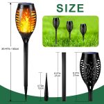 Solar Outdoor Lights - 8 Pack 12 LED Solar Torch Lights with Flickering Flame for Garden Decor Waterproof Solar Garden Lights Outdoor Decor Lighting for Yard Path Patio Solar Flame Torches - Image 2