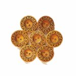 Ekta Enterprise Assorted Big Size Star Haldu Wooden Button Dia. 28mm, 2 Holed Buttons for Curtains, Designer Collection of Ethnic Ware, Ladies Kurties, Sewing, DIY Art and Craft Pack of 10 (Jalebi)