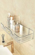 2Pcs Transparent Acrylic Bathroom Shelf for Wall | Multipurpose Self Adhesive Storage Rack for Shampoo, Soap, Cosmetics & Kitchen Accessories | Strong Waterproof Wall Organizer - Image 4