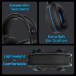 Zebronics Jet Premium Wired Gaming On Ear Headphone with LED Light for earcups, 40mm Neodymium Drivers, 2 Meter Braided Cable, Flexible mic, Suspension Headband, 3.5mm + USB Connector (Black + Blue) - Image 7
