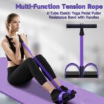 Nitevo Multi-Function Tension Rope, Tube Elastic Yoga Pedal Puller Resistance Band with Handles, Natural Latex Sit Up Exercise Equipment Home Gym Tummy Trainer for Men Women - Image 5