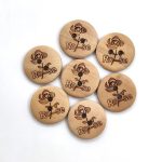 Wooden Sewing Buttons 2 Hole Laser Printed Clothing Art and Crafts DIY Projects Designer Ladies Dress Kurtis Sleeves Seweater Jackets (728 - Wooden Rose Design 20mm 20pcs) - Image 2