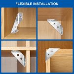 30PCS Universal Furniture Corner Connector, Small Metal Corner Brackets for Wood, Hardware Corner Brace Triangle Support Bracket, Angle Bracket L Brackets for Shelves Cabinet Drawer with 120 Screws - Image 5