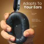 Portronics Muffs M5 Over Ear Hybrid ANC Bluetooth Headphone with Upto 50 Hours Playtime, Quad Mic, Transparency Mode, Gaming/Music Mode, BT V5.3, Adjustable Fit, Type C Fast Charging(Black) - Image 7