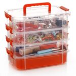 UCRAVO 4-tier Multi-Compartment Craft Storage Organizer Box with Dividers - Perfect for Art, Beads, Sewing Supplies, and Jewelry Making - Plastic Container - Ideal Hobby Organizer (MultiColor)