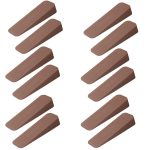 Heavy Duty Non Slip Rubber Door Stoppers with Doors Powerful Gripping Work of Any Surface for Home, Offices, Warehouses & Classrooms Door Bottom Sealing (Brown, Pack of 12)