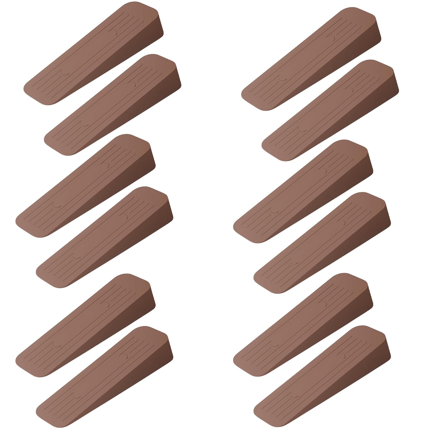 718S63QY6L._SL1500_.jpg Heavy Duty Non Slip Rubber Door Stoppers with Doors Powerful Gripping Work of Any Surface for Home, Offices, Warehouses & Classrooms Door Bottom Sealing (Brown, Pack of 12) - Image 1