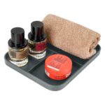 V-CUBE Designs Premium Vegan Leather Valet Tray|Stylish & Modern Office Desk Tray| Table/Bedside/Entryway Organiser for everyday essentials like Keys, Phone, Watch, Wallet, Jewellery|Spill-Proof| Grey - Image 7