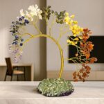 JD FRESH 200 Beds 7 Chakras Crystal Tree/Gemstone Feng Shui Tree for Good Luck/Positive Energy and Meditation Spiritual for Good Luck/Handmade Showpiece for Home Décor/Living Room/Office and Gifting