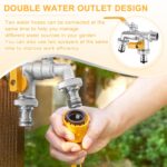 TecoKart® Garden Tap 1/2 Inch Brass Hose Splitter, Dual Outlet Outdoor Faucet with 2-Way Valve & Individual Control, Frost-Proof Double Tap for Efficient Water Distribution, Hose Connector Compatible - Image 6