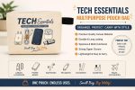 DRUDRAYA Canvas Tech Organizer Pouch | Cable Case for Travel, Pack of 1 | Electronic Accessories Pouch | Gadget Storage Bag for Power Banks, Chargers - Image 6