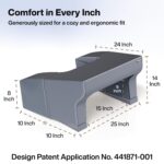 FOVERA Lap Desk Pillow | Height Adjustable, Soft & Comfortable Armrest, Easy to Store | for Working on Laptop, Reading & Gaming | Work from Home Pillow | Perfect for Using on Bed, Sofa & Floor (Grey) - Image 6