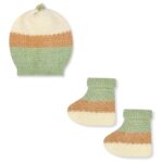 Unisex New Born Baby Boys Girls Soft Comfortable Trendy Woolen Round Neck Stripe Sweater Set with Payjami, Cap and Pair of Booties for Toddlers - Image 4
