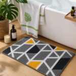 Roseate Mosaic Super Soft (40x60 cm) Microfibre 2000 GSM Bath Mat Super Absorbent Anti-Skid Door Mats for Home/Bathroom Mat/Bedroom/Kitchen/Floor Mat (Grey) Pack of 1 - Image 2