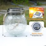 Tremdwoto Hanging Solar Lantern Lights, Outdoor Waterproof Cracked Glass Round Ball Lamp, Garden Globe Warm White LED Light for Landscape Walkway Backyard Yard Patio Lawn Pathway Decoration(4.7inch) - Image 7