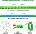 25FT Expandable Garden Hose, Flexible Water Hose with 8-Pattern Spray Nozzle, Expands 3X Length, Leakproof Garden Hose Pipe with 1/2" & 3/4" Connectors for Lawn, Garden, Yard & Car Wash (Green) - Image 2