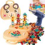 Electric Drill Screw Tool Set Creative Mosaic Puzzle Toy, 203 Pcs 3D Creativity Educational Kit Construction Toy for Kids, Birthday Gift for Girls & Boys, Multicolor - Image 2